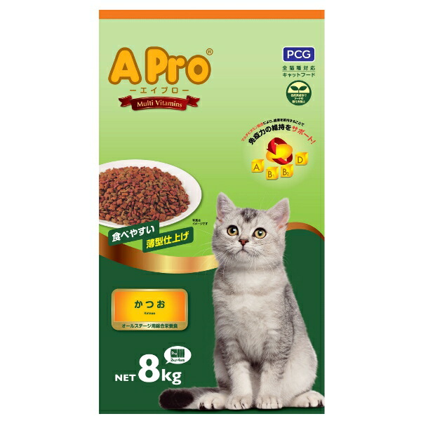 楽天市場】Apro エイプロ 猫ドライフード かつお 8kg ドライフード 大