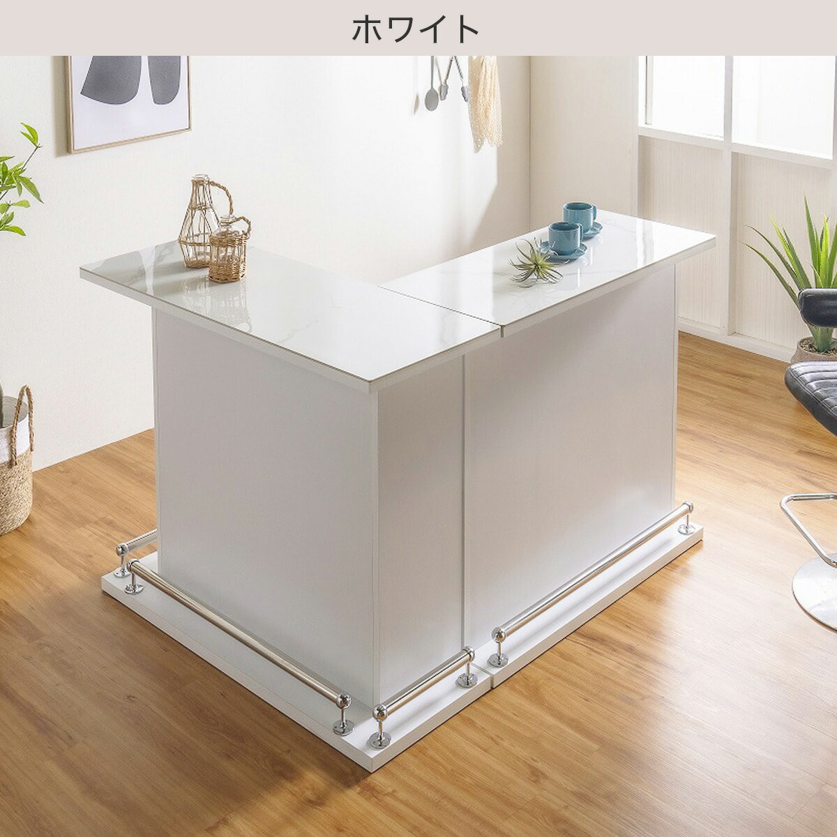 楽天市場】セラミック天板モダンバーカウンターL字型 (幅99＋幅120cm