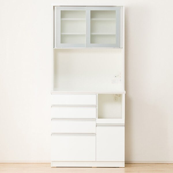 楽天市場】[幅90cm] キッチンボード (レジューム 90AG-S WH/90QH-R WH