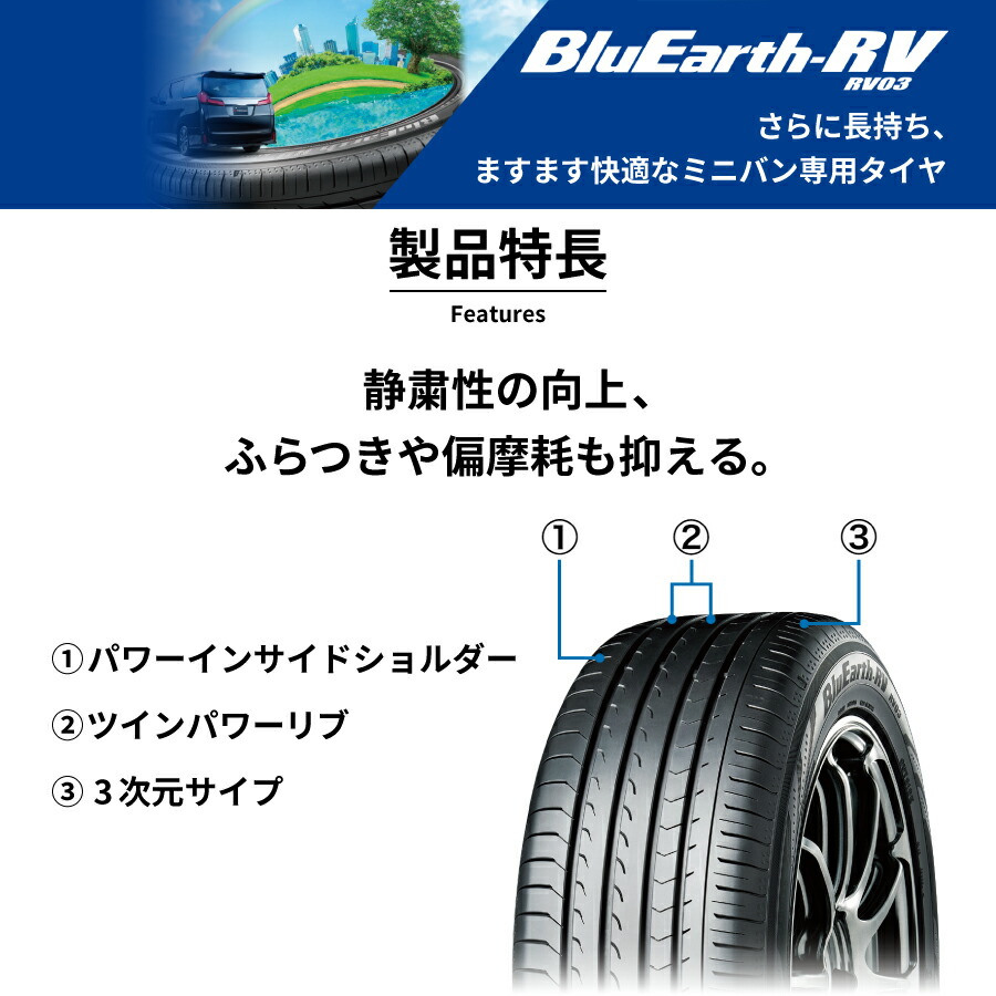 楽天市場】4本セット ヨコハマタイヤ ブルーアース RV RV03 R7217 215