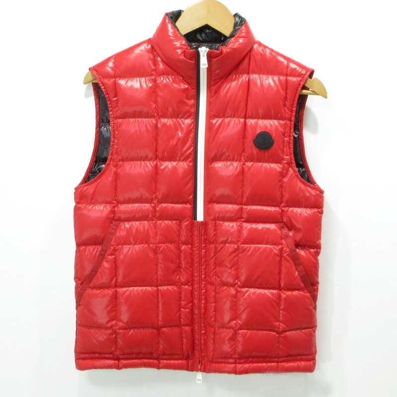 美品】MONCLER ダウンベスト ジレ チベット ワッペン レッド 2サイズ