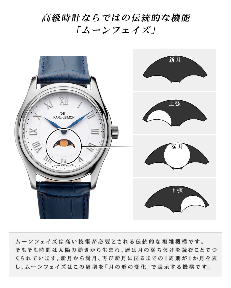 楽天市場】KARL-LEIMON カルレイモン Classic Simplicity 2 ブルー針