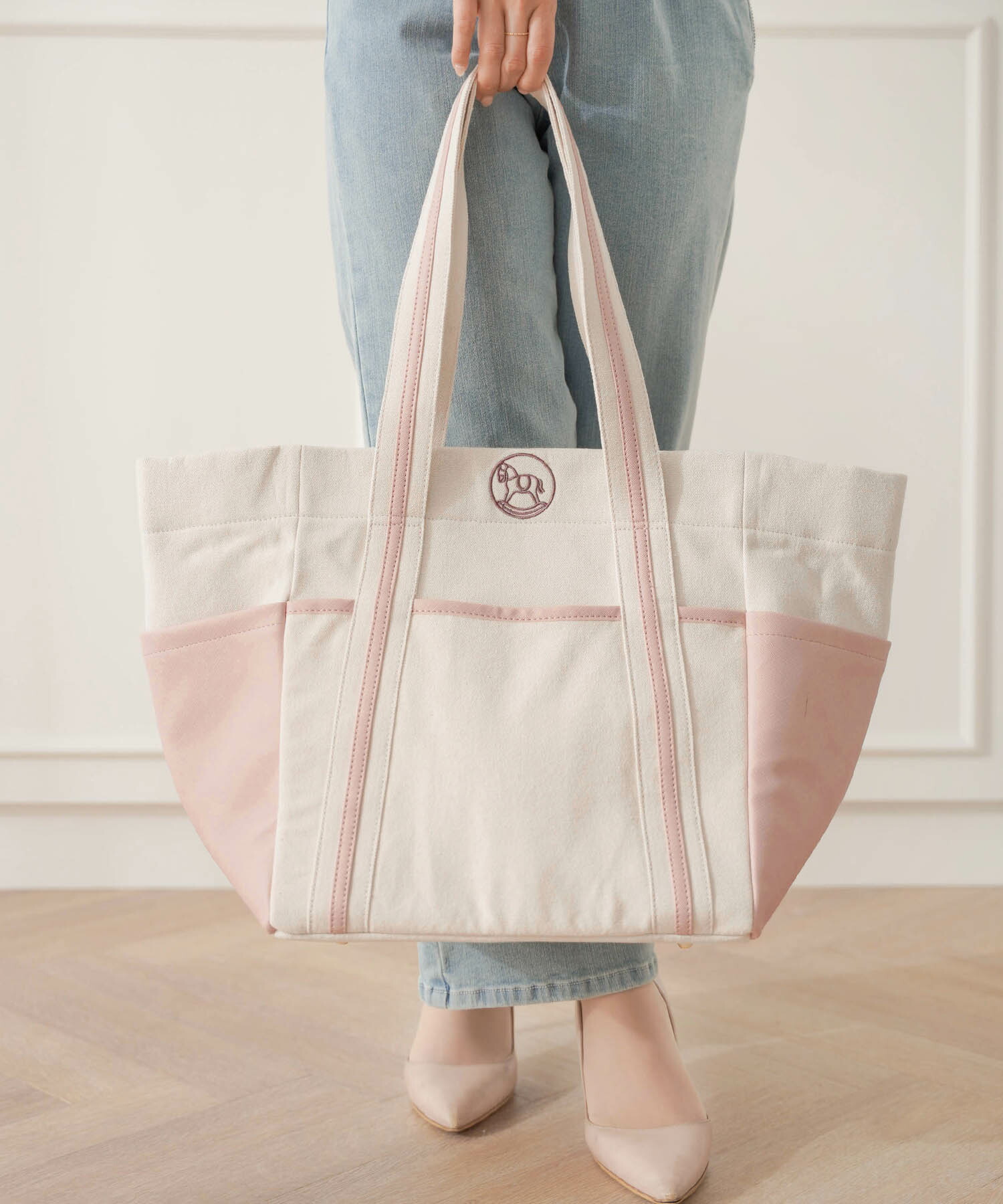 楽天市場】木馬モチーフ 刺繍 マザーズ トートバッグ le reve vaniller