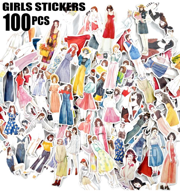楽天市場】即日出荷 100枚 人物シール 人物ステッカー 大容量 女の子