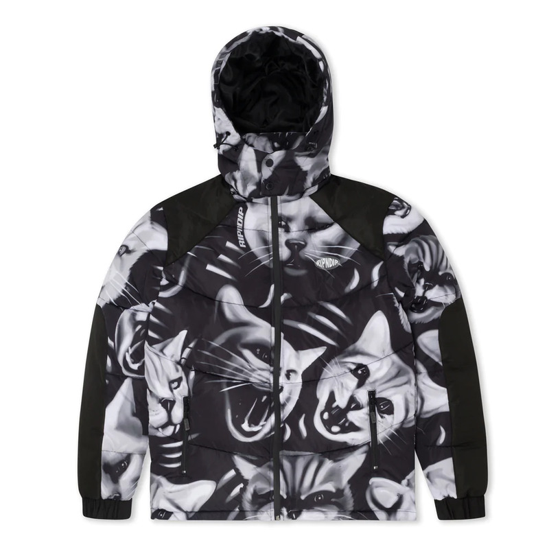 楽天市場】送料無料 リップンディップ RIPNDIP NEON CAT PUFFER JACKET