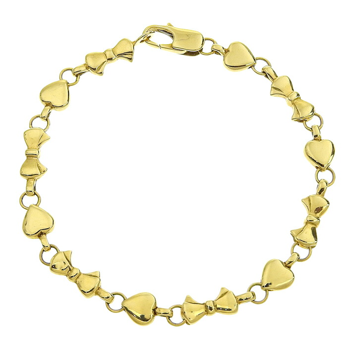 楽天市場】TIFFANY&Co ティファニー ハート リボン ブレスレット K18YG