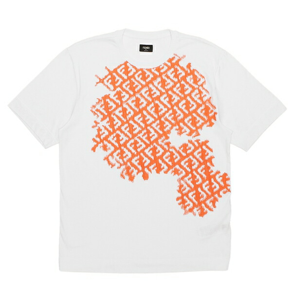 楽天市場】フェンディ Tシャツ トップス FFロゴ ホワイト オレンジ