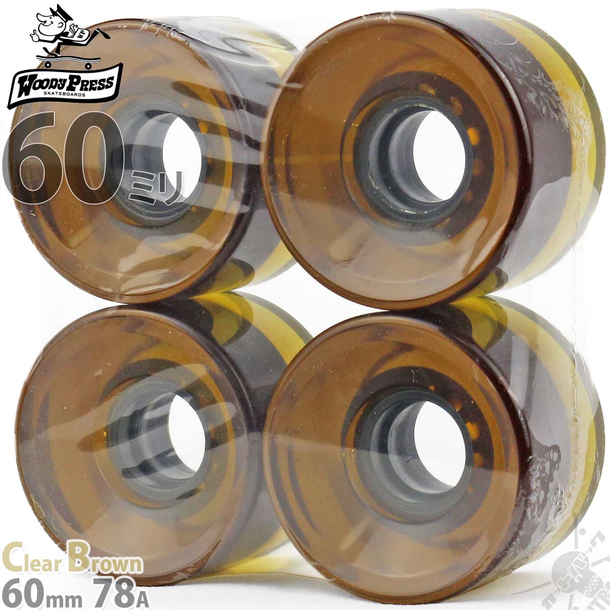 楽天市場】ウッディプレス スケボー ソフトウィール 60mm 78A クリア