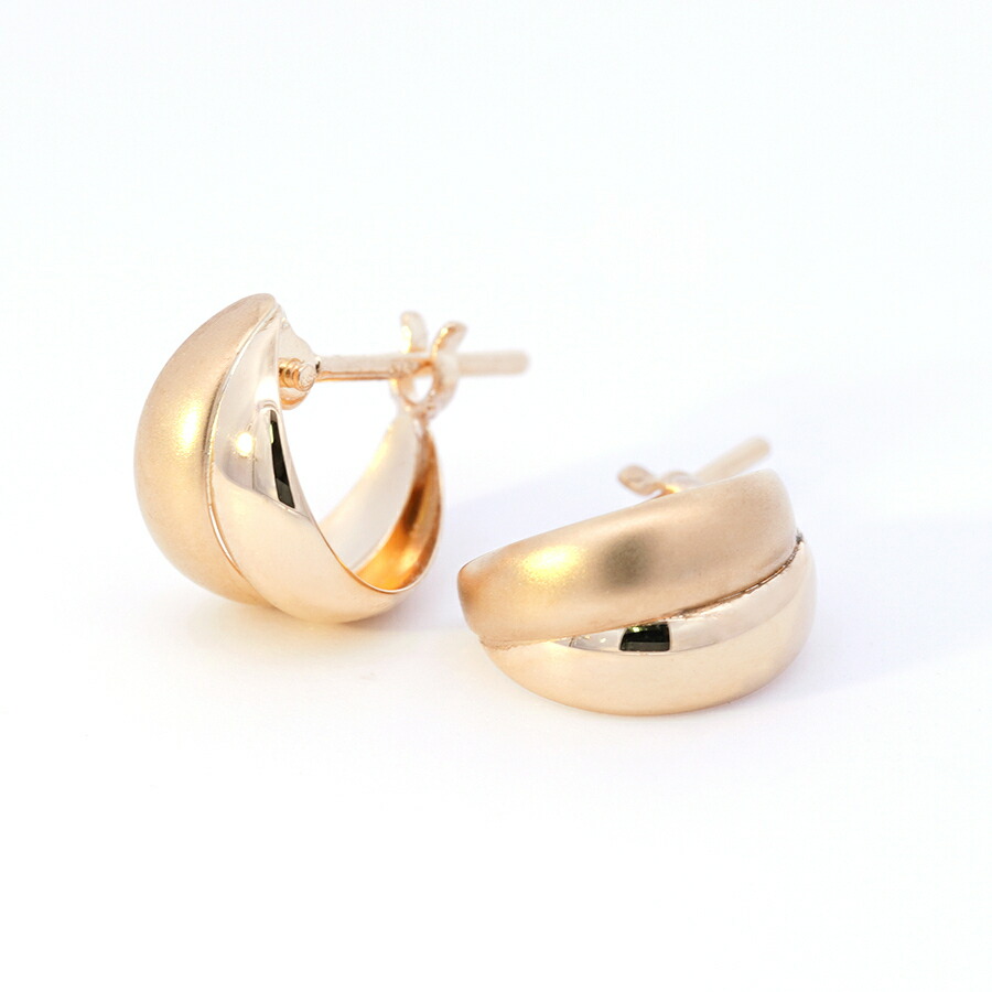 楽天市場】フープピアス 18k ダブルムーンピアス K18 月甲ピアス 金属