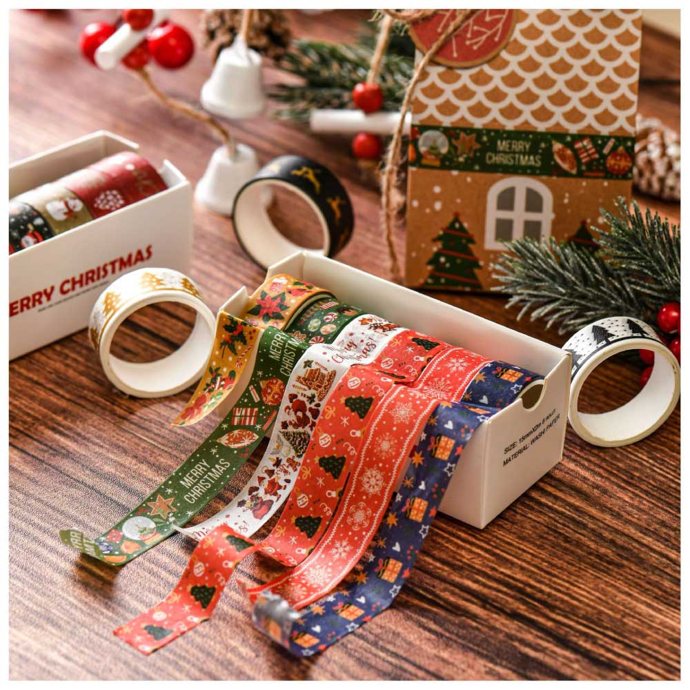 楽天市場】クリスマス マスキングテープ マステ 6巻入セット Xmas 【幅