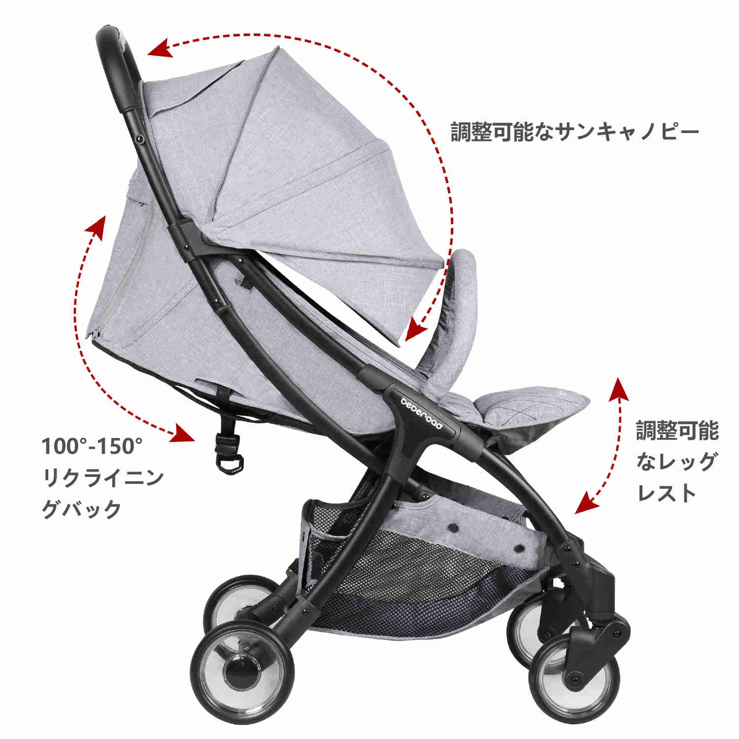 楽天市場】BEBEROAD R2 ベビーカー バギー コンパクト 軽量 折りたたみ
