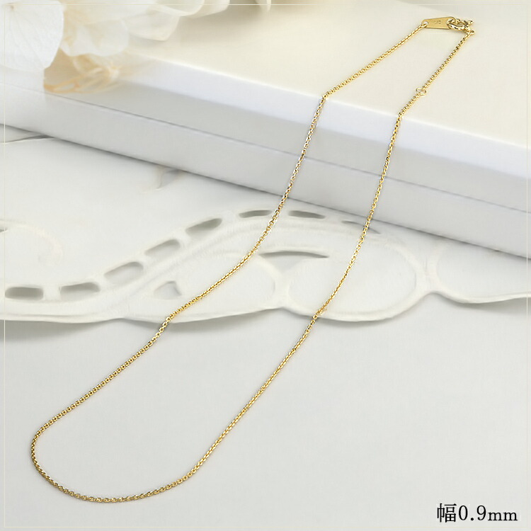 楽天市場】K18 小豆/あずき/あづき/アズキチェーン ネックレス(18k、18