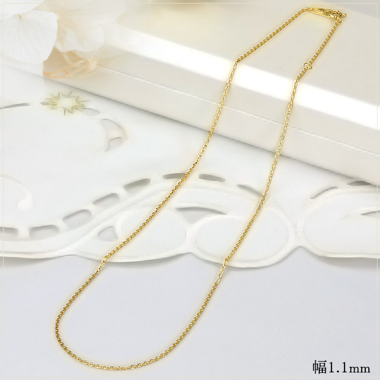 楽天市場】K18 小豆/あずき/あづき/アズキチェーン ネックレス(18k、18