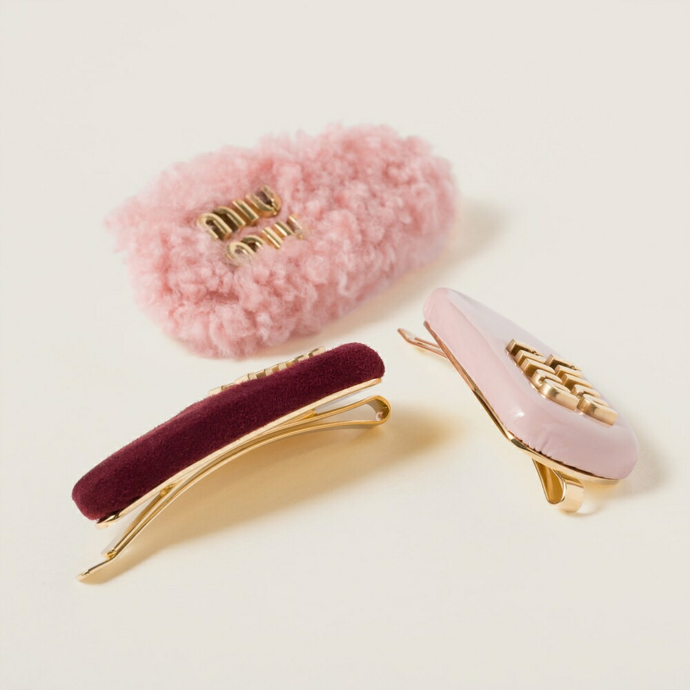 楽天市場】ミュウミュウ MIU MIU レザーxスエードxシアリング ヘア