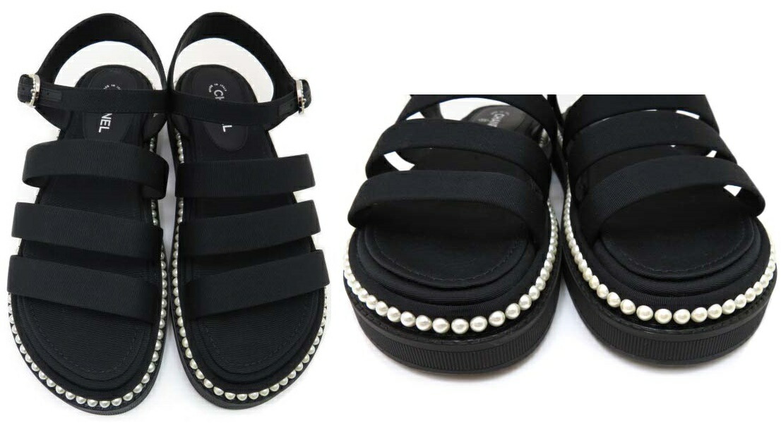 楽天市場】CHANEL SANDAL フットベット サンダル G32359