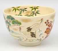 楽天市場】初釜 茶会 茶碗 仁清 松竹梅に鶴 壱休窯（桐箱） : 茶道具商