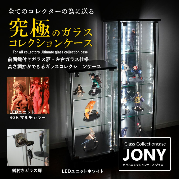 楽天市場】[セット品] 地球家具 ガラスコレクションケース JONY