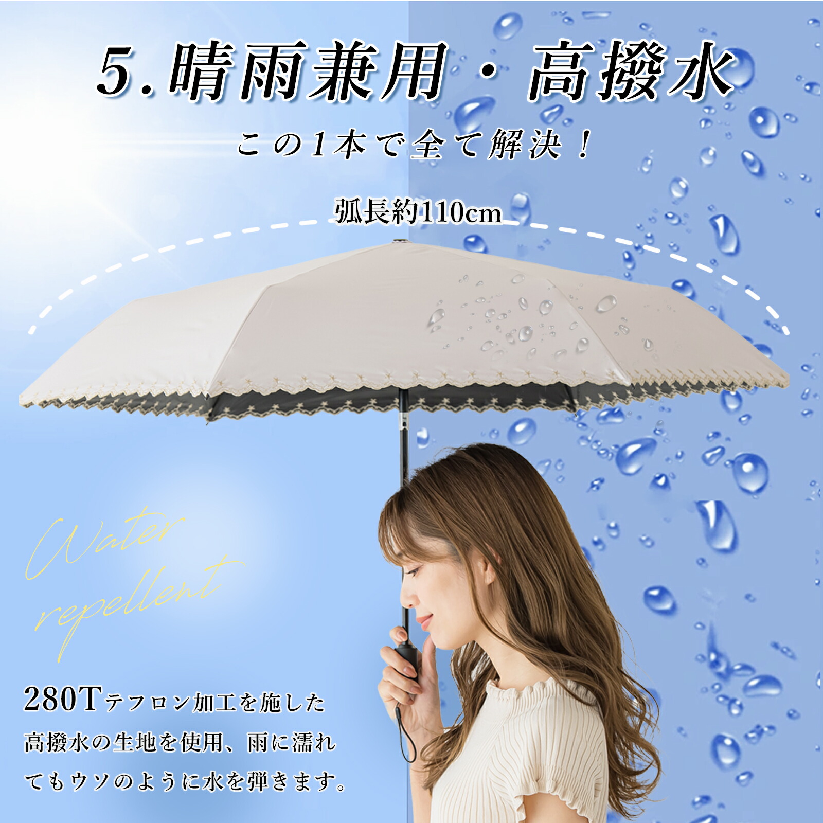 楽天市場】cicibella ワンタッチ 日傘 折りたたみ 完全遮光 自動開閉