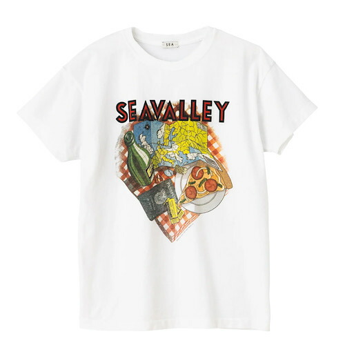 楽天市場】SEA(シー)SEA GRAPHIC TEE (SEAVALLEY PIZZA SHOP TEE）MILK