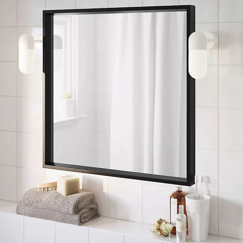 楽天市場】IKEA イケア ミラー 鏡 ブラック 黒 65x65cm z50320315