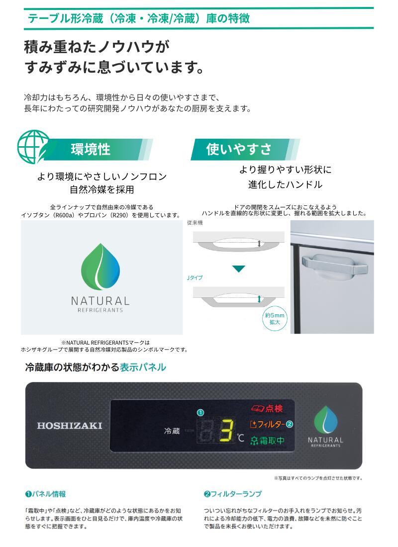 楽天市場】RT-90SNJ ホシザキ 自然冷媒テーブル形冷蔵庫 157L コールド