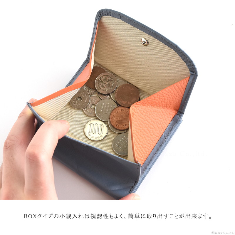 楽天市場】二つ折り財布 ミニ財布 ブランド box型小銭入れ 本革 日本製