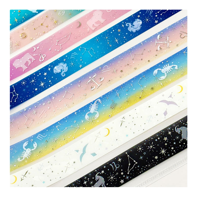 楽天市場】12星座 透明マスキングテープ スーッと手でカットできる PET