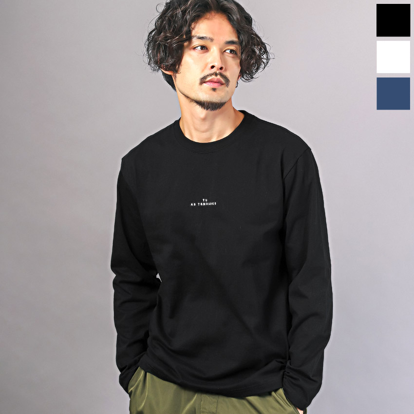 楽天市場】【天竺刺繍ロゴロンT】ロンT メンズ 長袖Tシャツ 天竺 ロゴ