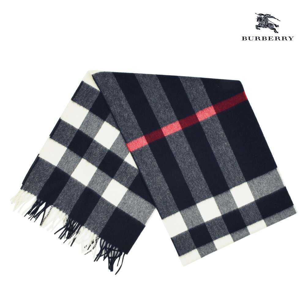 楽天市場】バーバリー BURBERRY 3878937/NAVY CHECK カシミヤ マフラー
