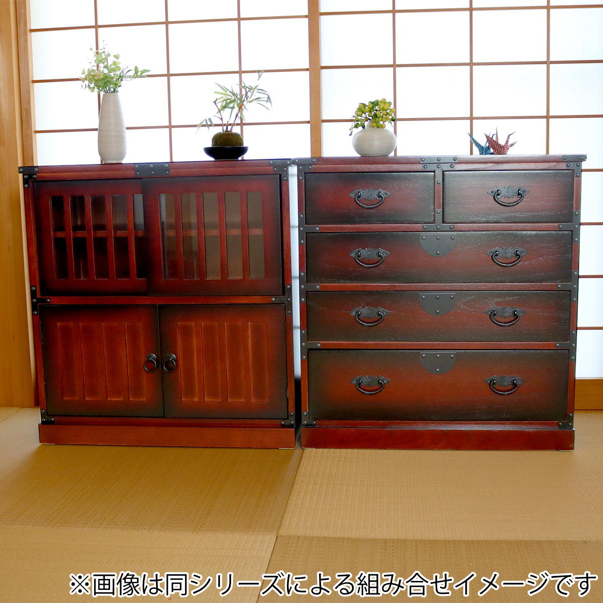 楽天市場】水屋 民芸調 桐製 和風キャビネット 幅57cm （ 送料無料 水