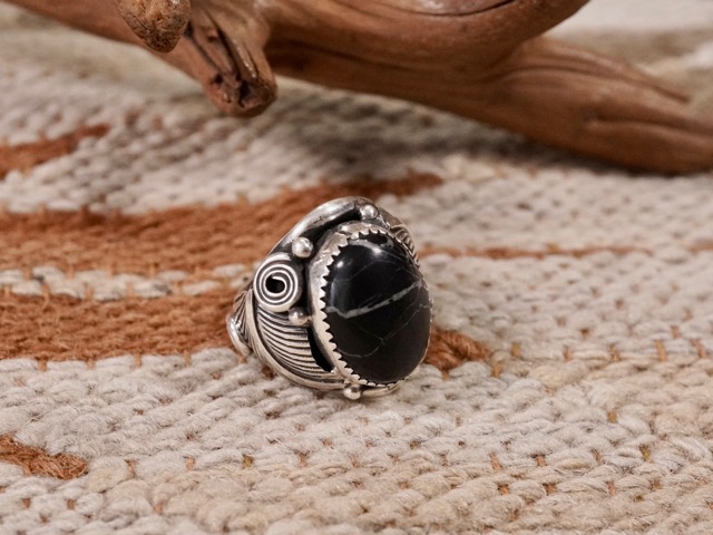 楽天市場】INDIAN JEWELRY : NAVAJO ONYX RING / インディアン