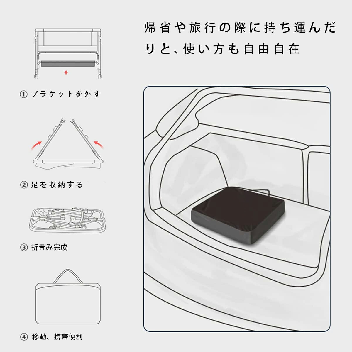 楽天市場】HZDMJ ベビーベッド 折りたたみ 添い寝ベッド 揺りかご