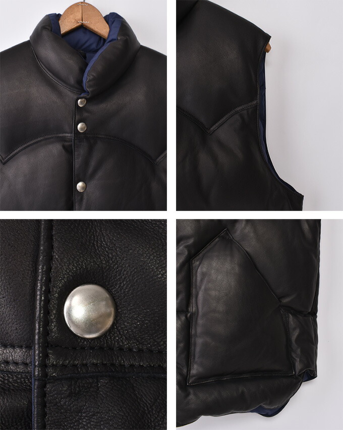 楽天市場】KAPTAIN SUNSHINE / Leather Down Vest Made By Rocky