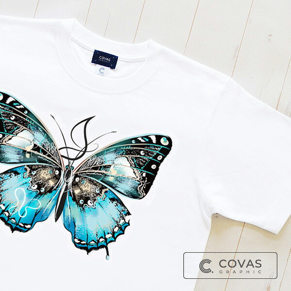 楽天市場】COVAS GRAPHIC Tシャツ 青蝶 ホワイト 白 303113-10 ユニ