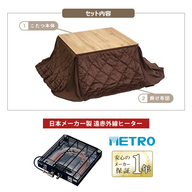 楽天市場】こたつセット こたつテーブル + ふとん 2点セット 68×68