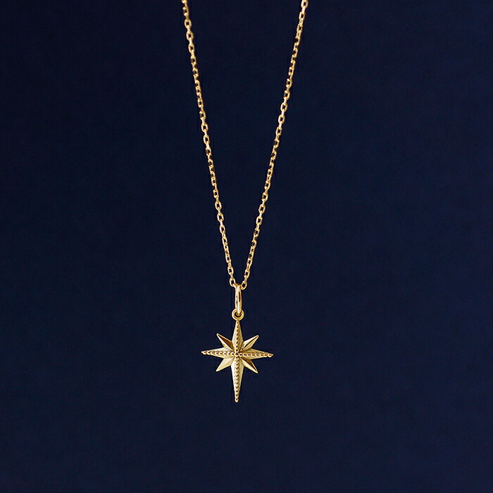 楽天市場】k18 ゴールド ネックレス スター 北極星 チャーム 18金 18k