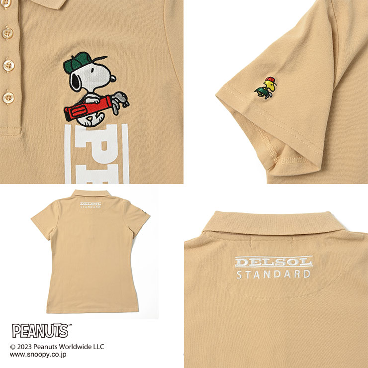 楽天市場】7767 DELSOLxPEANUTS スヌーピー コラボ 半袖ポロシャツ
