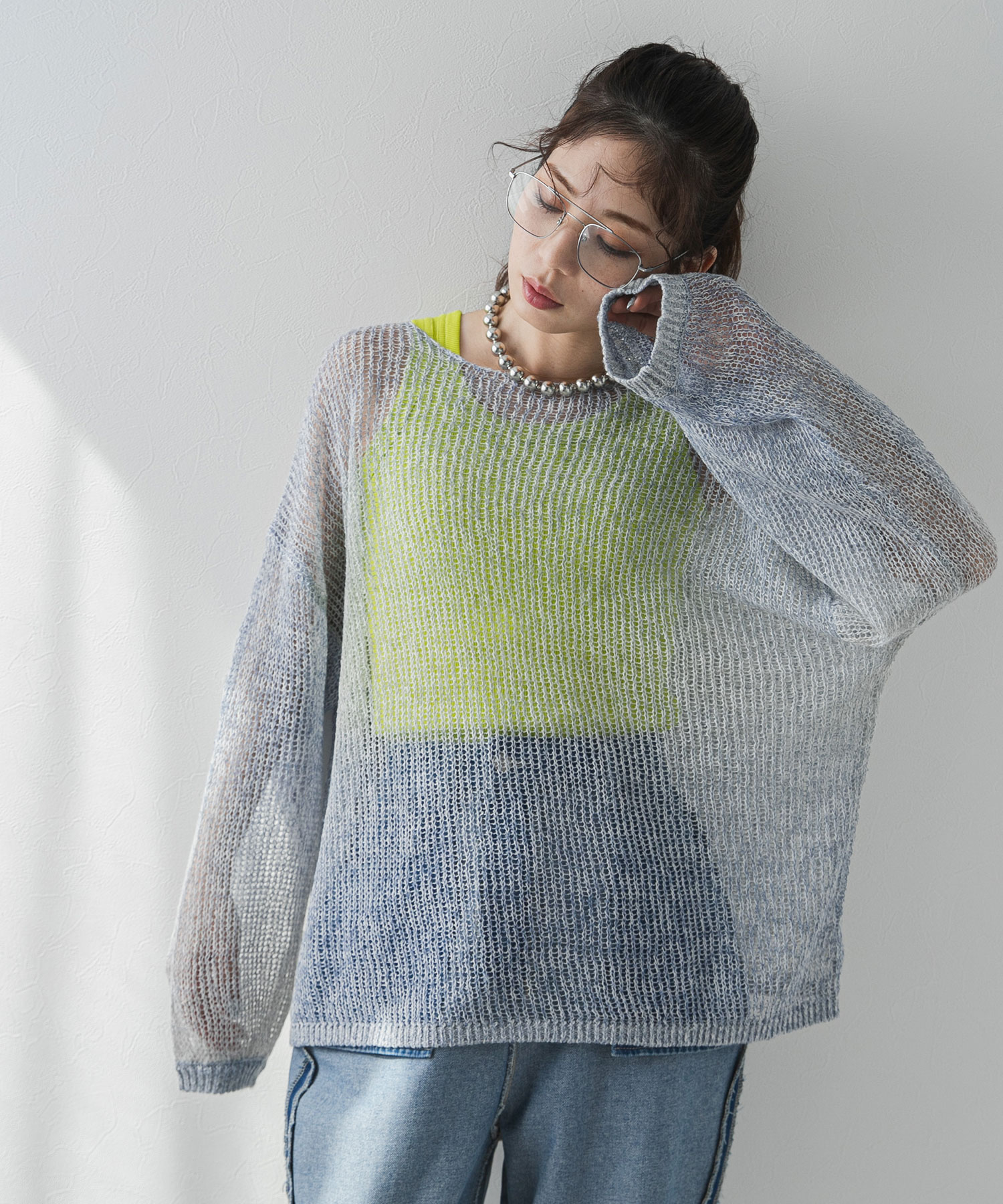 楽天市場】シアーメッシュモヘアタッチニット : 夢展望 YUMETENBO