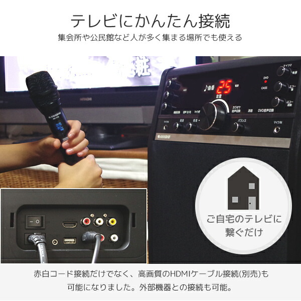 楽天市場】カラオケ DVDカラオケシステム ワイヤレスマイク2本付き DVD