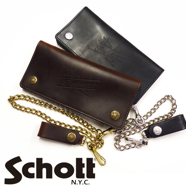 楽天市場】ショット Schott ロングウォレット 長財布 レザー メタル