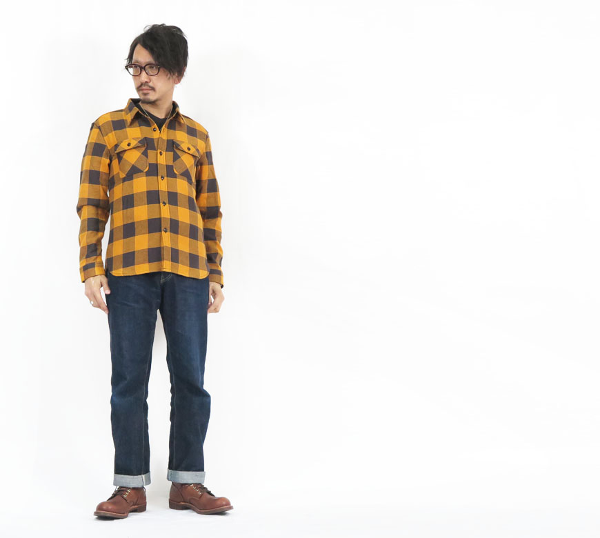 楽天市場】フラットヘッド THE FLAT HEAD 長袖 ブロック チェック