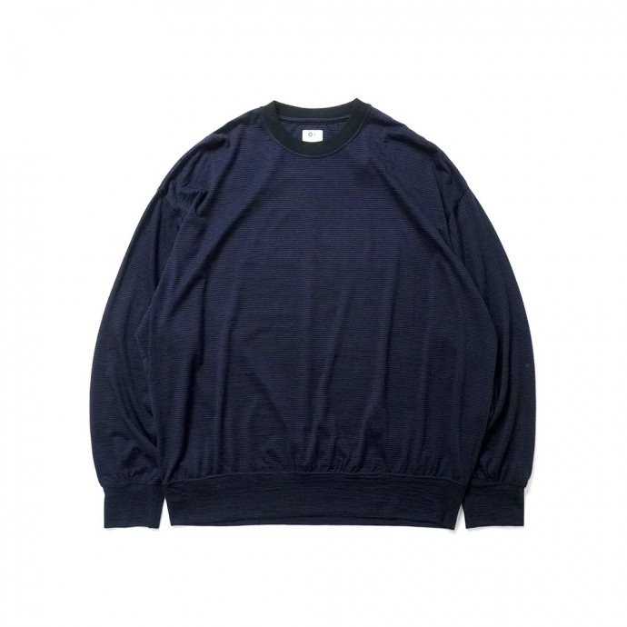 楽天市場】O- オー / MERINO SWEATSHIRT - Black Navy メリノウール