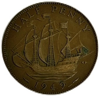 楽天市場】イギリス貨幣 ハーフペニー 青銅貨 1936年～1953年 年代