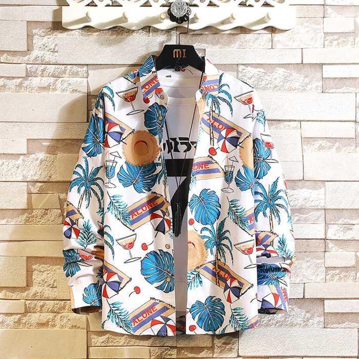 花柄シャツ メンズ 長袖 カジュアルシャツ アロハシャツ 長袖シャツ