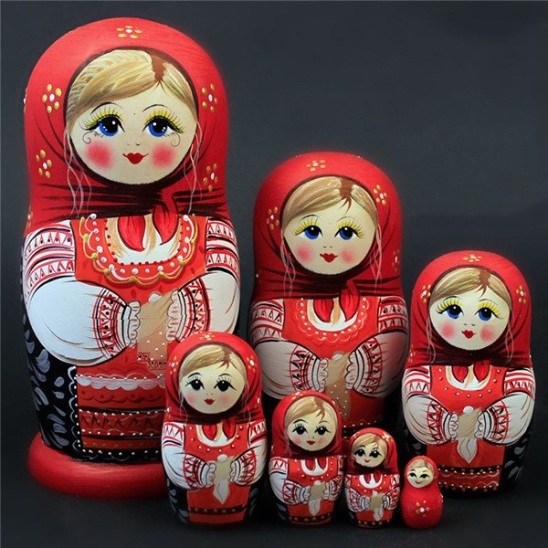 楽天市場】7個組セット ロシア 民芸 お土産 伝統 工芸品 手作り品