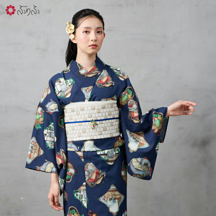 楽天市場】【ポイント2倍】浴衣単品「 猫のサーシャ 」公式 ふりふ