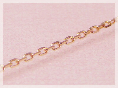 楽天市場】アズキネックレス(長さ40cm：幅0.5mm)/ピンクゴールドK10