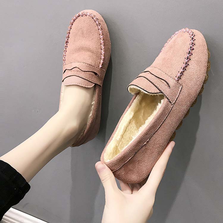 楽天市場】モカシン レディース ボア パンプス ローファー モカシン