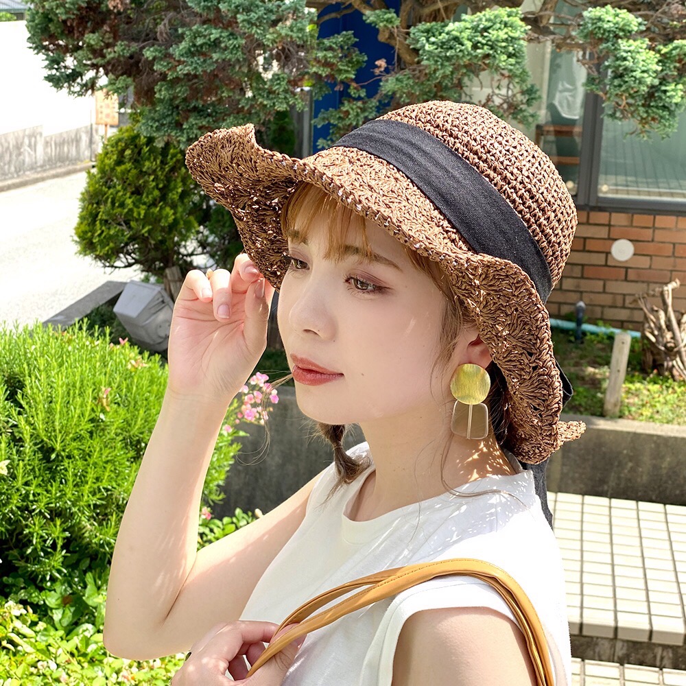 楽天市場】【スーパーSALE特価】 麦わら帽子 バックリボンツバ広麦わら