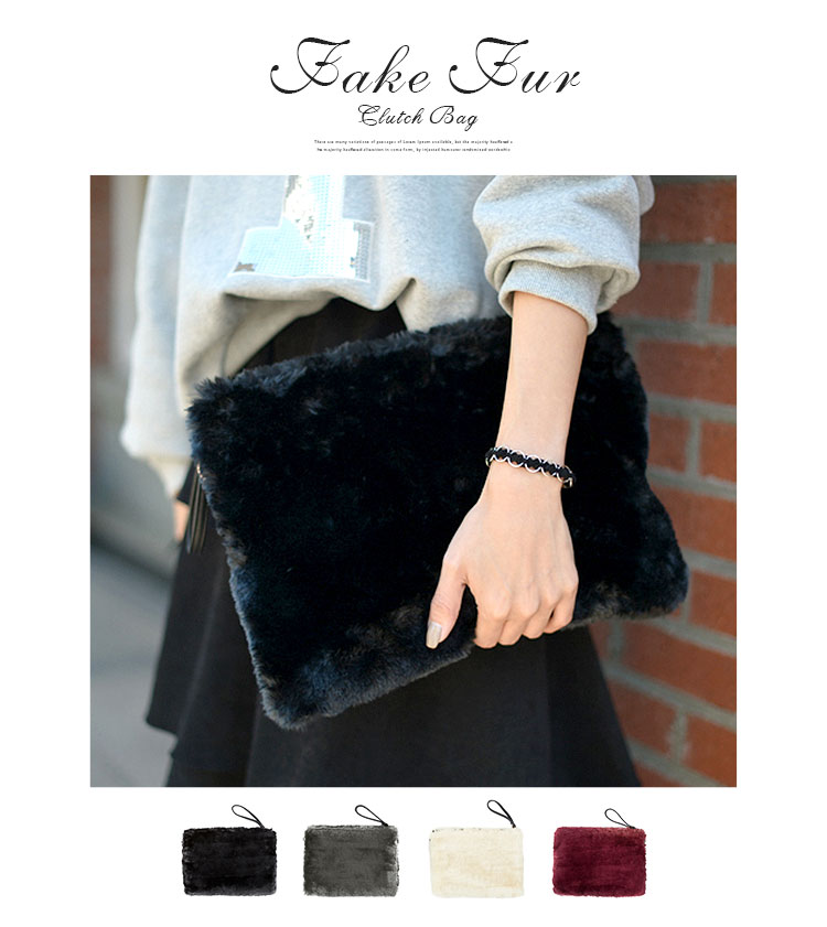 楽天市場】【スーパーSALE半額】 ファーバッグ ふわふわファーの